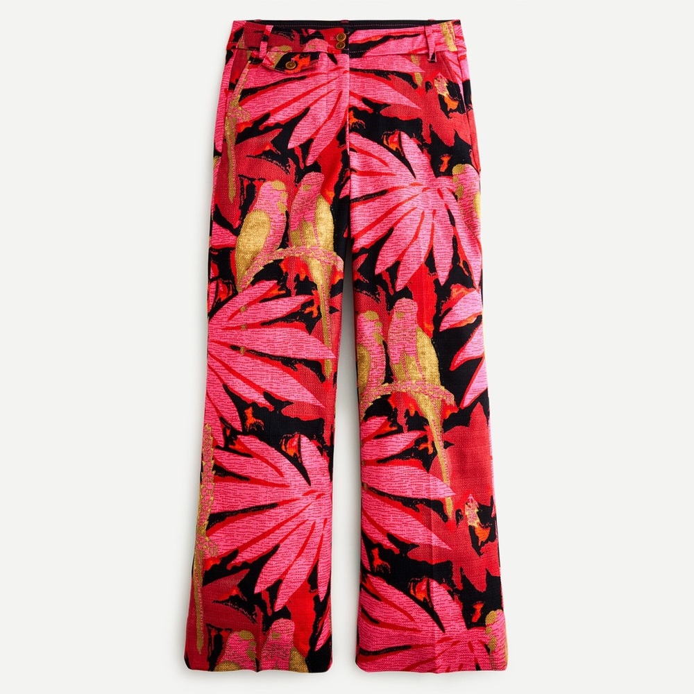 J. Crew Kick Flare Crop Pant in Pink Palm